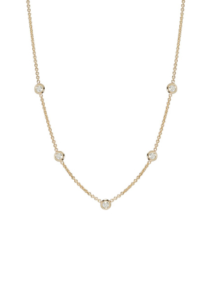 14k 5 Large Floating Diamonds Necklace