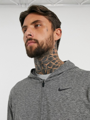 Nike Yoga Zip-up Hoodie In Dark Gray