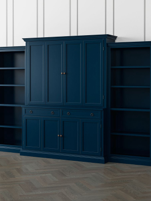 Cameo Indigo 4-piece Entertainment Center With Open Bookcases