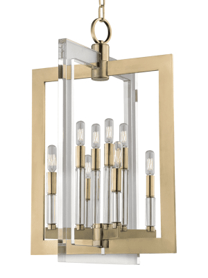 Wellington 8 Light Pendant - Medium Pendant Aged Brass