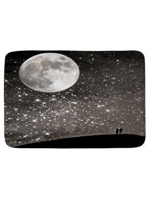 Shannon Clark Love Under The Stars Cushion Bath Mat Black - Deny Designs