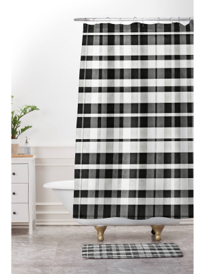 Monika Strigel Farmhouse Gingham Shower Curtain Black - Deny Designs