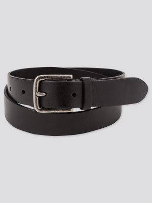 Men Italian Leather Vintage Narrow Belt