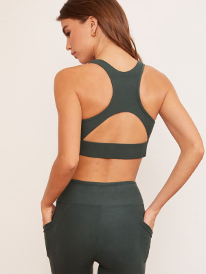 Recycled Racerback Bra - Thyme