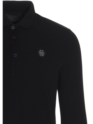 Philipp Plein Logo Patch Long-sleeve Polo Shirt