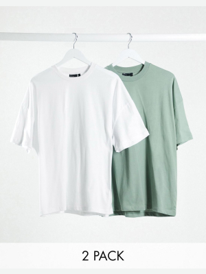 Asos Design 2 Pack Oversized T-shirt