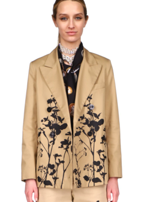 Silk Screened ‘fennel Garden' Double Breasted Jacket