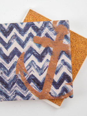 Thirstystone Nautical Chevrons 4 Piece Occasions Coaster Set