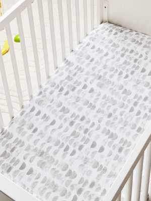 Organic Half Moon Crib Fitted Sheet - Platinum