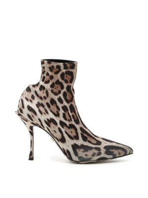 Dolce & Gabbana Leopard Print Sock Boots