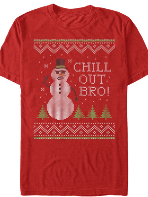 Men's Lost Gods Ugly Christmas Chill Out Snowman T-shirt