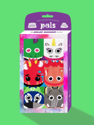 Pals Socks Kids Three Mismatched Socks Sets Gift Box- Color Kaboom