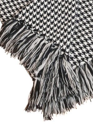 Black Houndstooth Throw (50"x60")