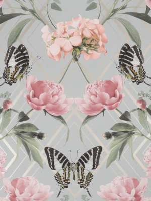 Botanical Trellis Grey And Pink Wallpaper From The Capsule Collection By Graham & Brown