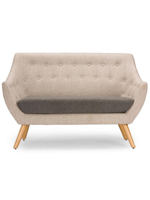 Adair Mid-century Beige Loveseat