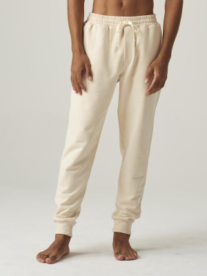 100% Organic Cotton Track Pants In Bone - Men’s