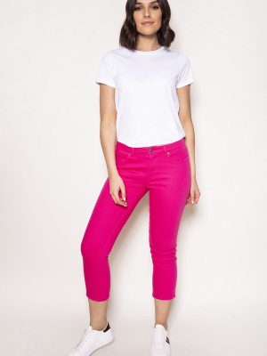 Straight Crop Chino Jeans In Pink