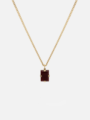 Lennox Red Agate Necklace, Gold Vermeil