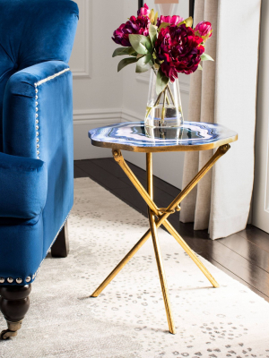 Celeste Faux Agate Side Table - Safavieh