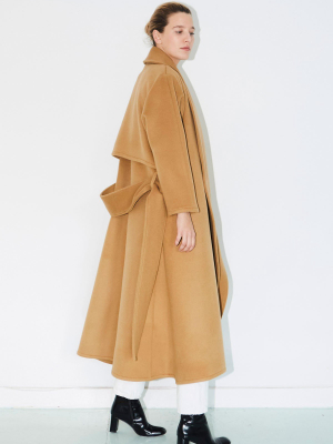 Camel Cashmere Wool Trench Coat