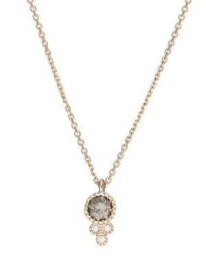 Round Champagne Diamond Crown Necklace