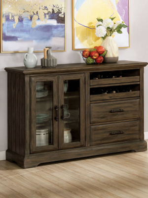 2 Seaver Drawer Server Light Walnut - Iohomes