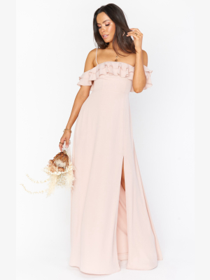 Emma Ruffle Maxi Dress ~ Dusty Blush Crisp