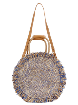 'nada' Round Tassel Beach Bag (2 Colors)
