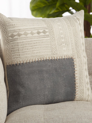 Ayami Tribal Pillow In Gray & Cream