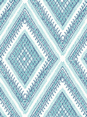 Zaya Tribal Diamonds Wallpaper Wallpaper In Blue From The Pacifica Collection By Brewster Home Fashions