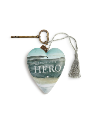 Demdaco Heart Of A Hero Art Heart Blue