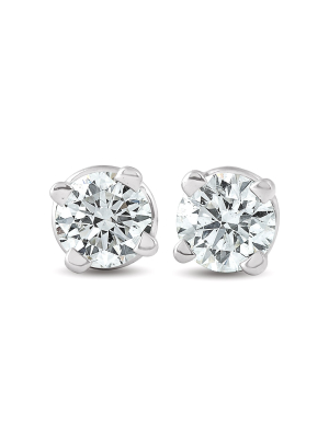 Pompeii3 1/4 Ct Diamond Screw Back Studs 14k White Gold Lab Created Eco Friendly