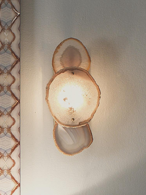 Jamie Young Trinity Wall Sconce In Pale Lavender Agate