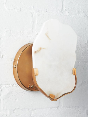 Raw Edge Alabaster Wall Sconce