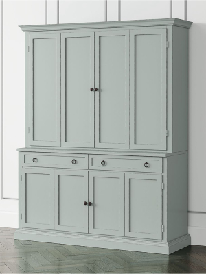 Cameo Blue Grey 2-piece Entertainment Center With Wood Doors