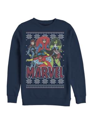 Men's Marvel Ugly Christmas Girl Power Sweatshirt