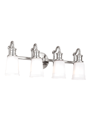 Hudson Valley Lighting Bradford 4-bulb Vanity Lamp - Polished Nickel & Opal Matte