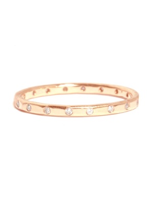 18 White Diamond Band - 18 Karat Rose Gold