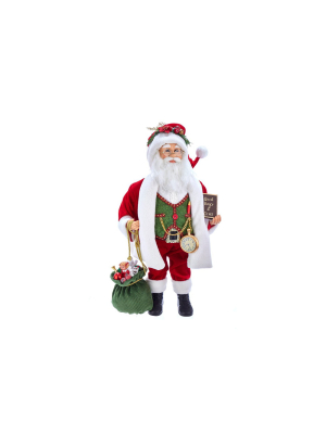 Kurt Adler 18" Kringle Klaus Red, Green, White Santa