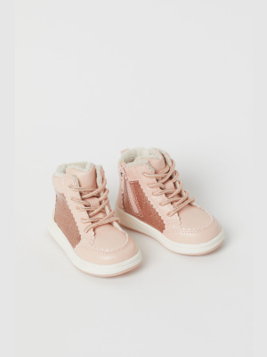 Faux Shearling-lined High Tops