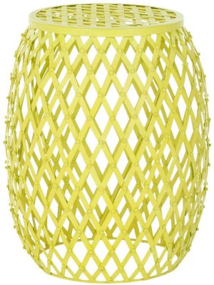 Evan Iron Strips Welded Stool Matte Yellow - Safavieh