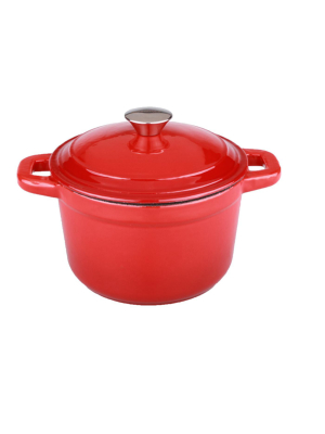 Berghoff Neo 3 Qt Cast Iron Round Covered Dutch Oven, Red