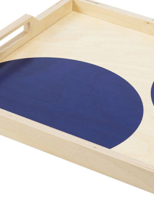 Navy Dot Serving Tray