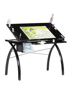 Canvas & Color Adjustable Craft Station Black Glass - Studio Designs