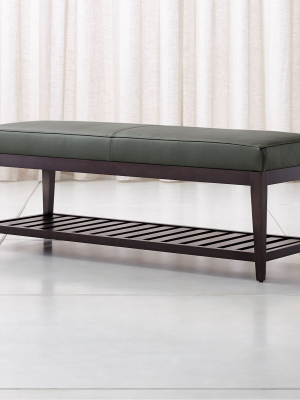 Nash Leather Small Bench With Slats