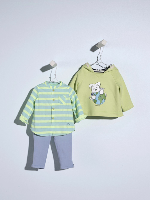 Mint Striped Baby Shirt