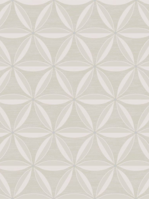 Lens Geometric Wallpaper In Beige And Off-white From The Casa Blanca Ii Collection By Seabrook Wallcoverings