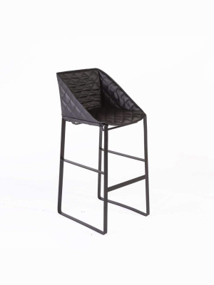 Quilted Dabir Bar Stool - Black