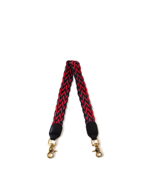 Clare V. Braided Shoulder Strap In Navy And Red