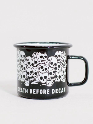 Death Before Decaf Enamel Mug